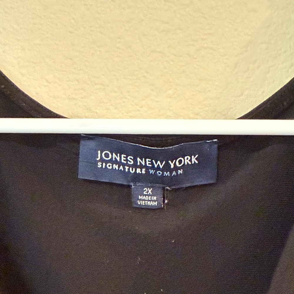 Jones New York Black Drape Neck Blouse - Picture 2 of 3